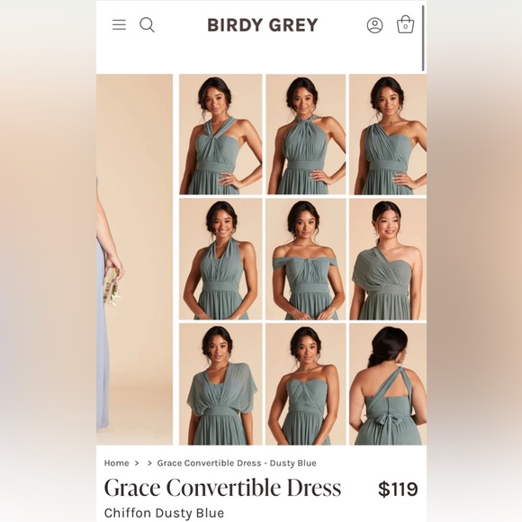 Birdy Grey Dusty Blue Bridesmaid Dress Size M - Picture 5 of 5